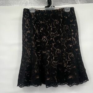 Georges rech black wool blend lace skirt
